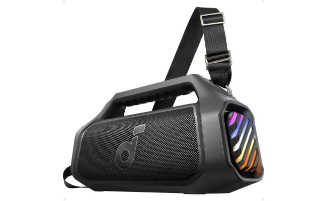 Anker Soundcore Boom 2 Plus Portable Speaker, 140W, 2+2 Channel, BassUp 2.0, 20H Playtime, Fast Charge, IPX7 Waterproof, RGB Lights, Power Bank, Bluetooth 5.3, Outdoor Speakers, Camping, Beach - Black